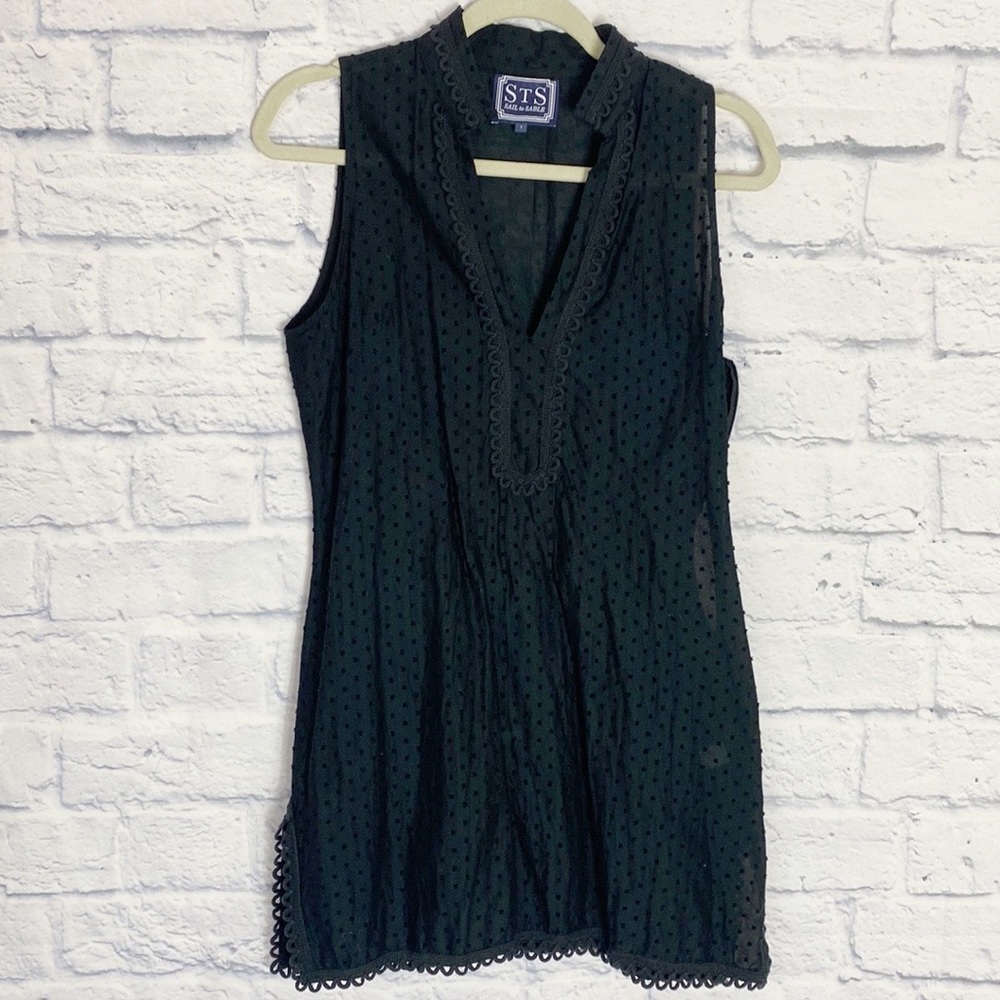 Sail to Sable black Swiss dot sleeveless tunic